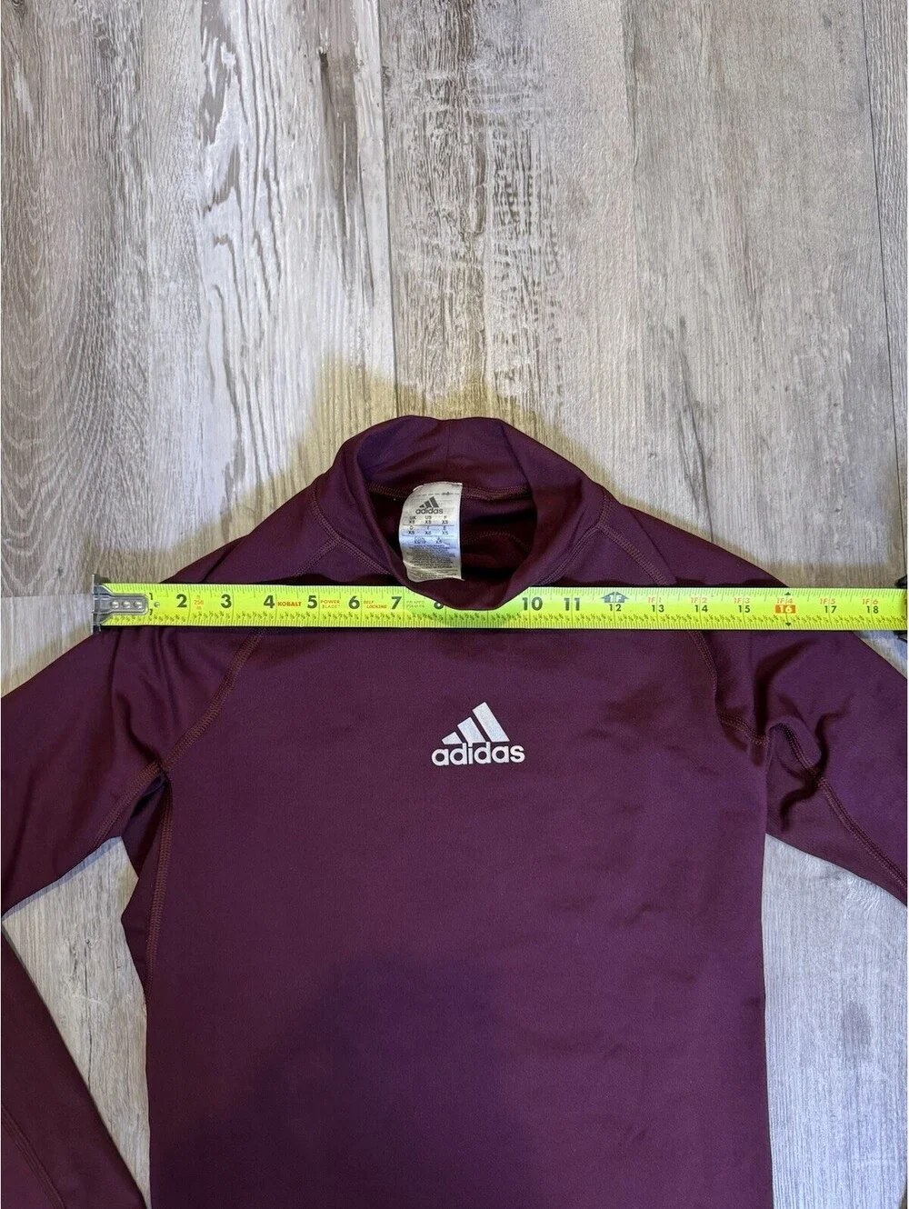 Adidas Men’s XS Maroon Mock Neck Long Sleeve Compression Training Shirt